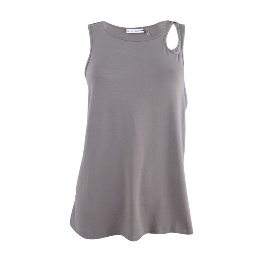 DKNY Women's Shoulder-Cutout Tank Top S, Grey